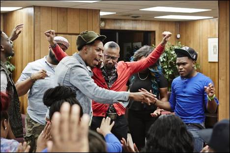 Deitrick Haddon praying for Kevin Terry
