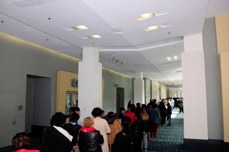 Waiting to get inside Transformation Expo 2016