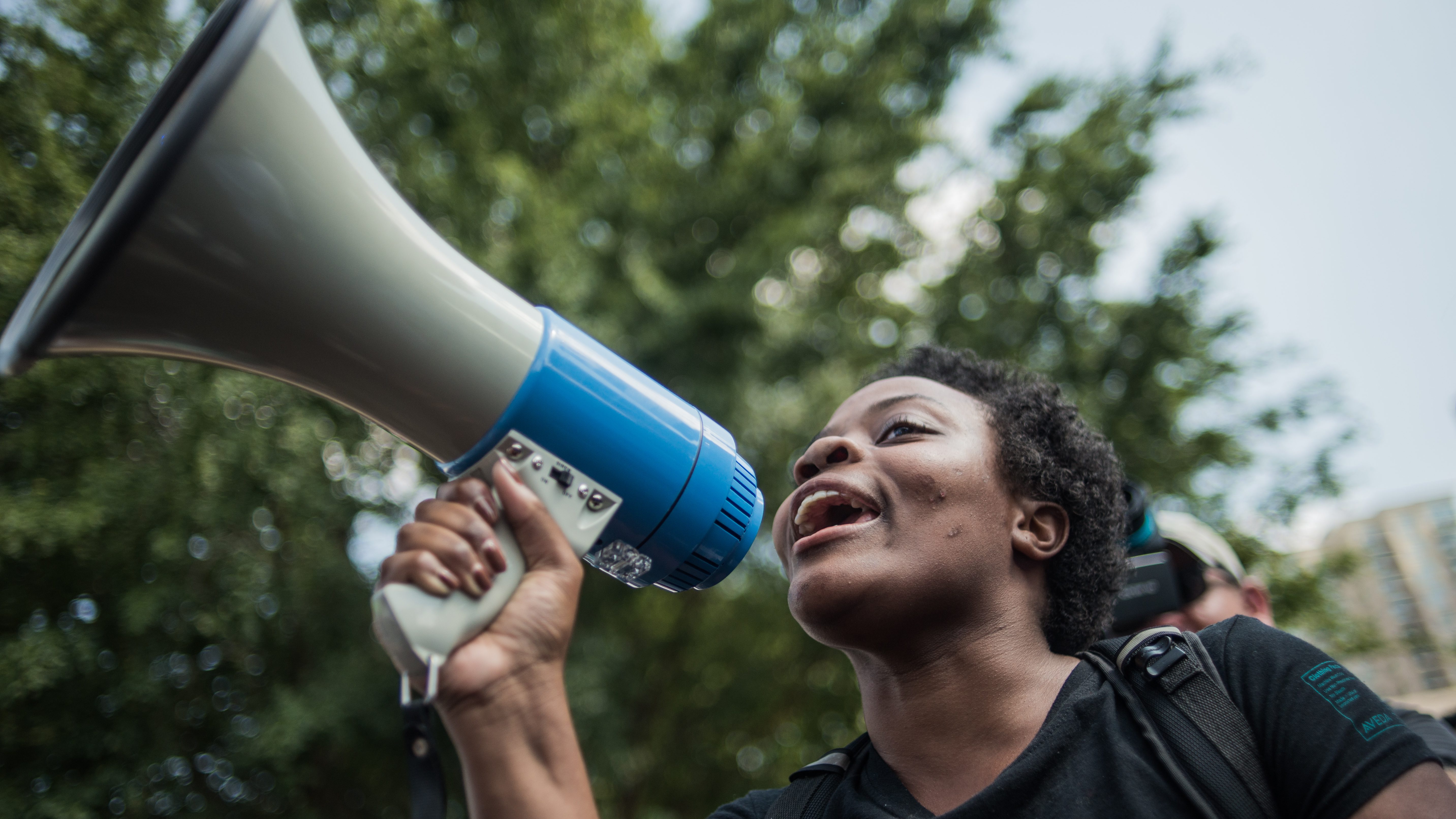 Protesters Demonstrate Against Police Shooting During Panthers Football Game In Charlotte