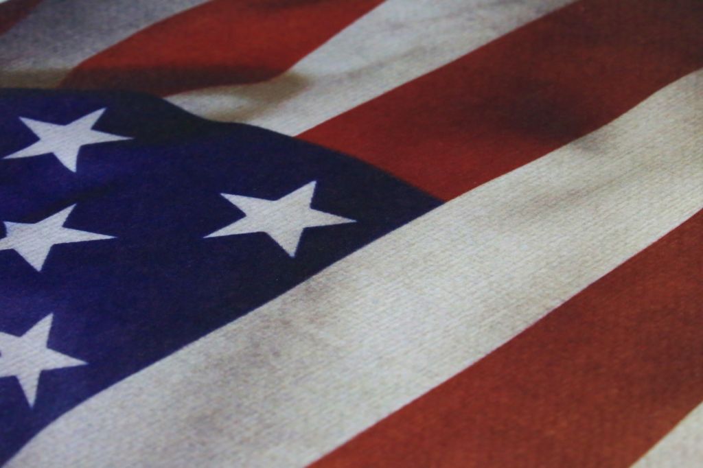 Close-up of a USA flag
