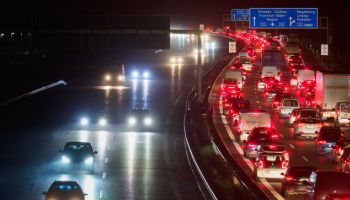Motorway - traffic jam after accident