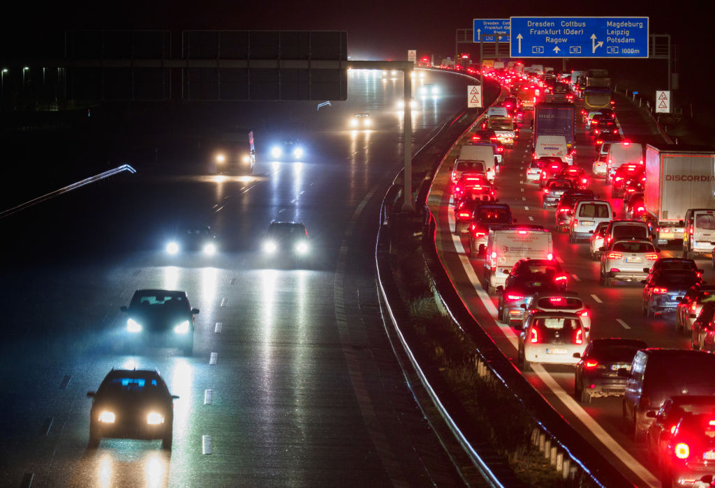 Motorway - traffic jam after accident