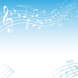 The background illustration of musical symbols