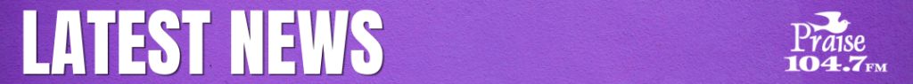 Latest news text in large white letters on a purple background.